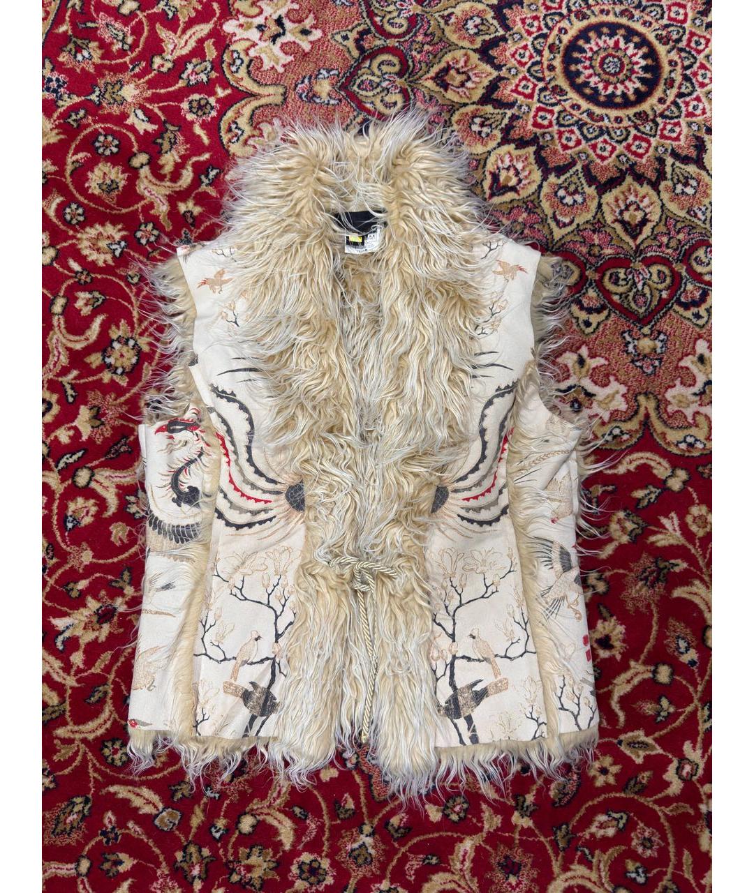 JUST CAVALLI Бежевый шерстяной жилет, фото 5