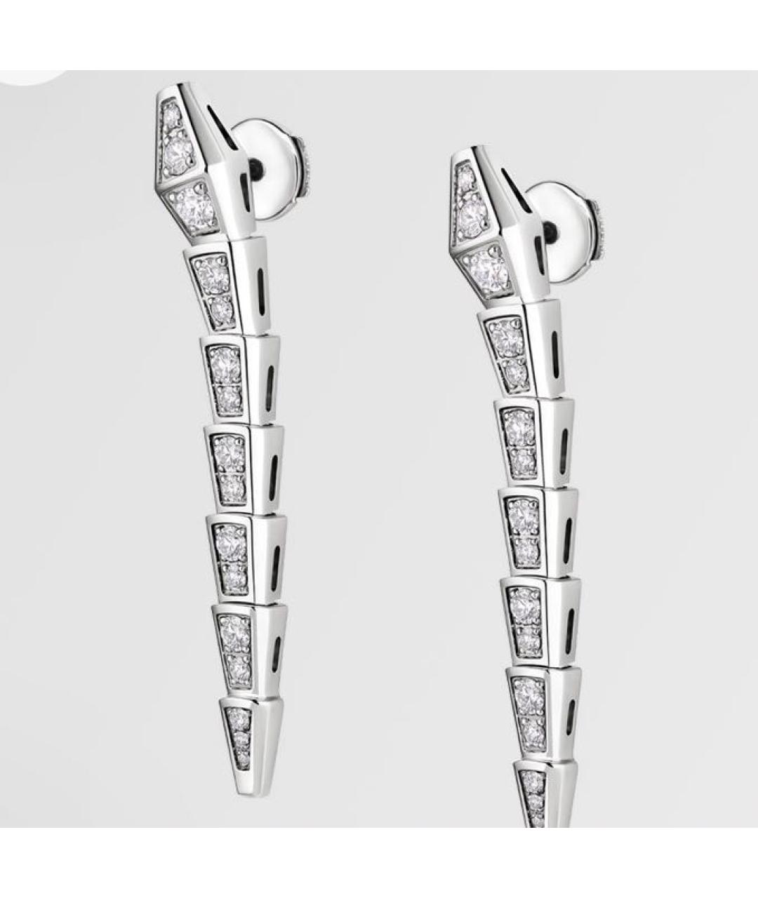 BVLGARI Серебряные серьги из белого золота, фото 2
