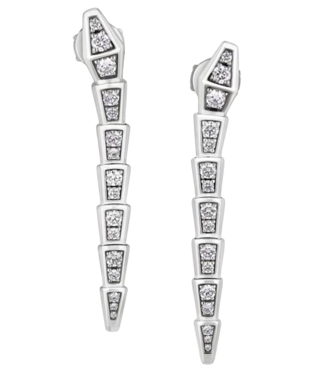 BVLGARI Серебряные серьги из белого золота, фото 1