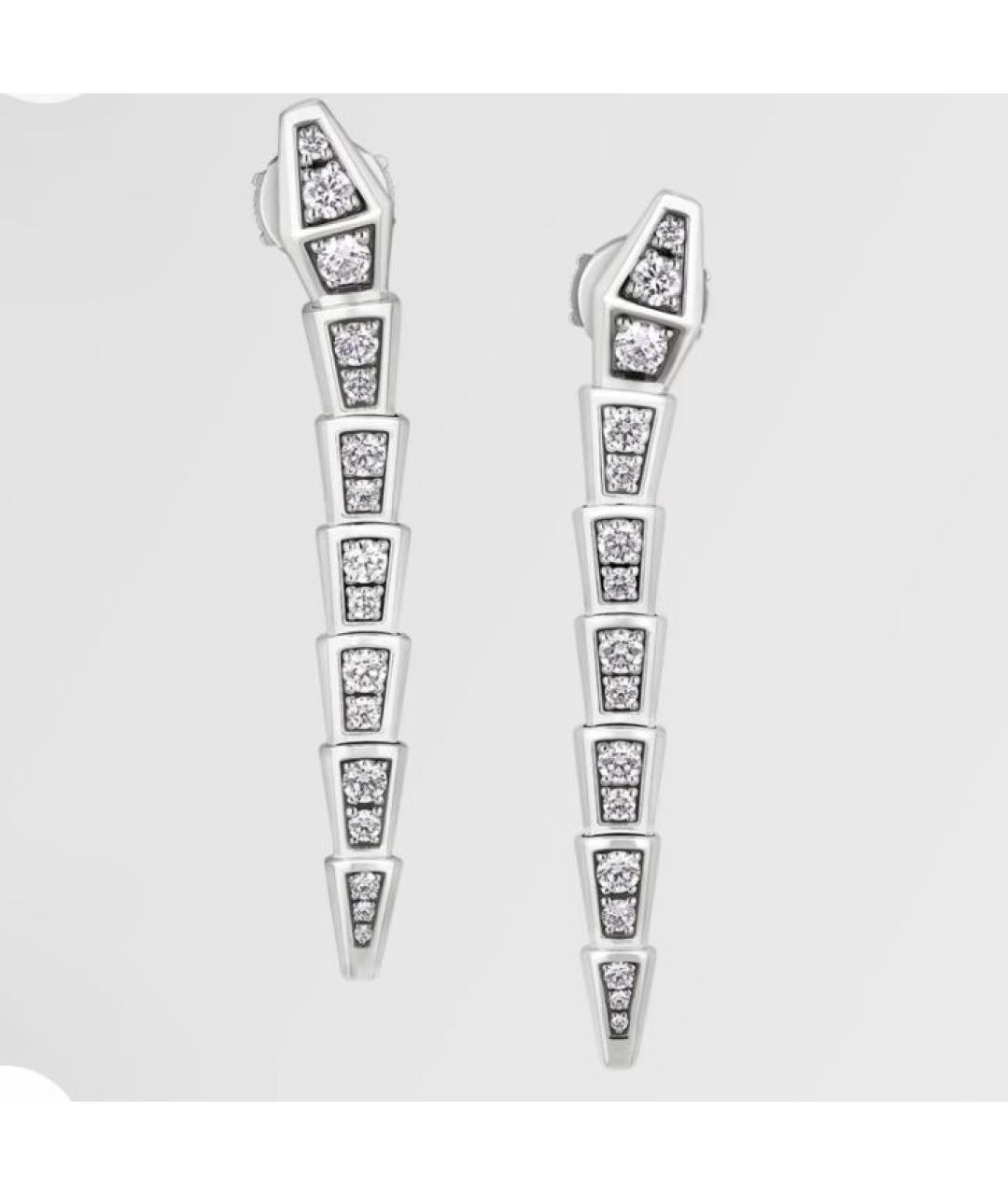BVLGARI Серебряные серьги из белого золота, фото 4