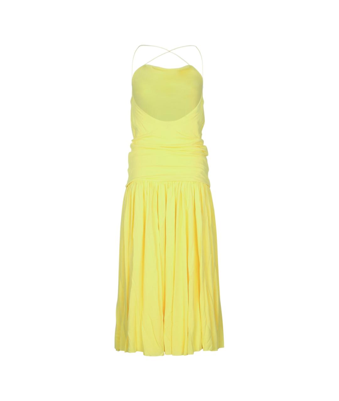 JACQUEMUS Желтое вискозное повседневное платье, фото 2