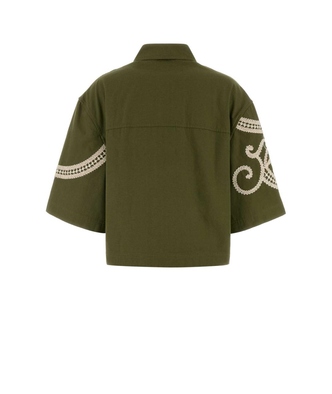 WEEKEND MAX MARA Зеленая хлопковая рубашка, фото 2