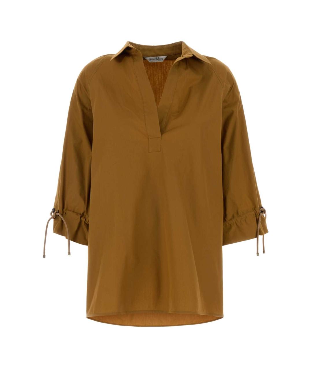 MAX MARA Горчичная хлопковая блузы, фото 1