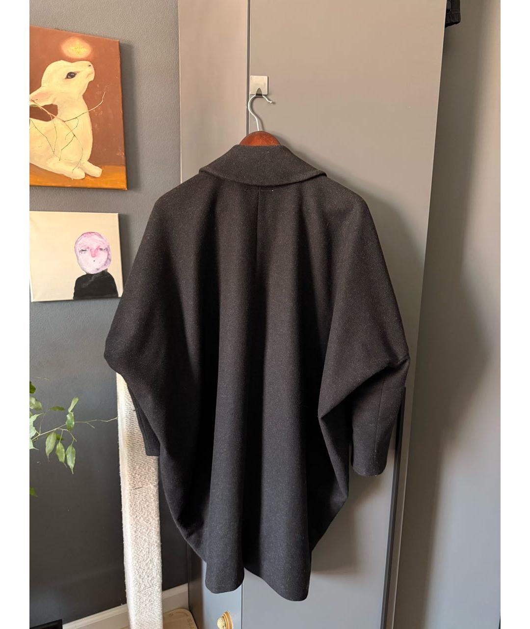 MM6 MAISON MARGIELA Черное шерстяное пальто, фото 2