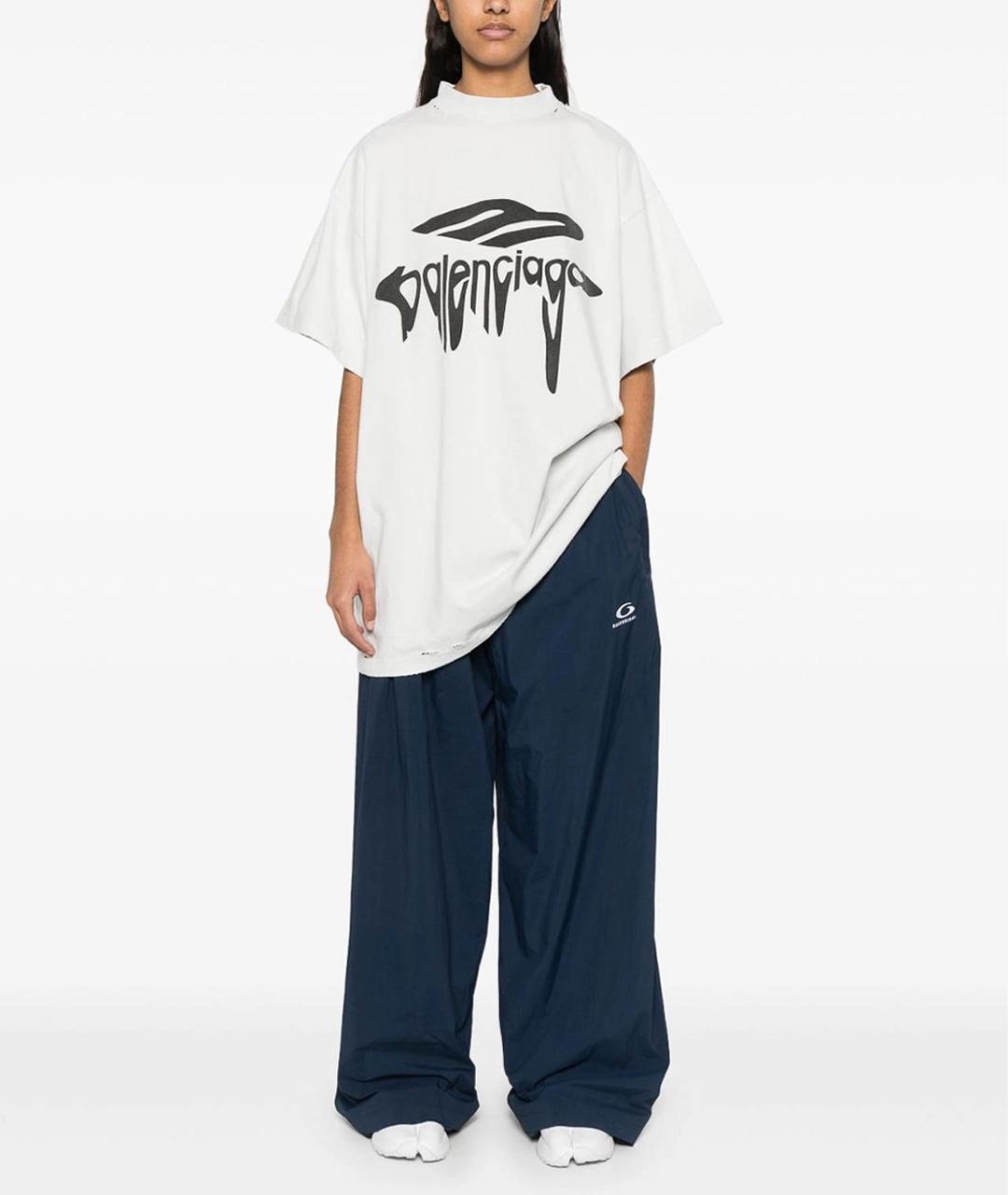 BALENCIAGA Белая хлопковая футболка, фото 5