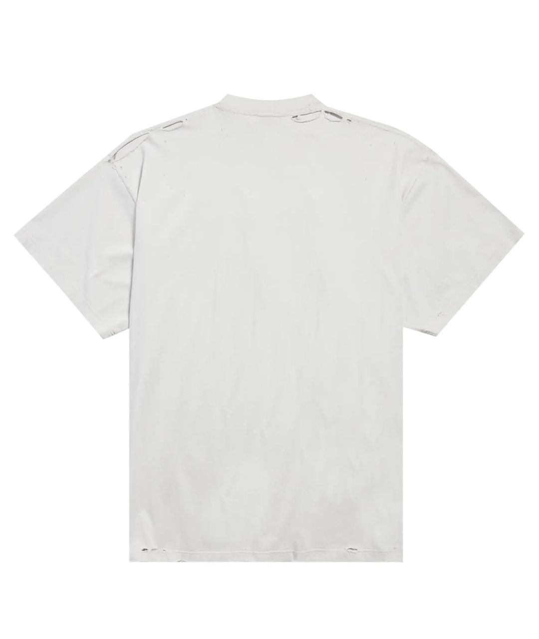 BALENCIAGA Белая хлопковая футболка, фото 2