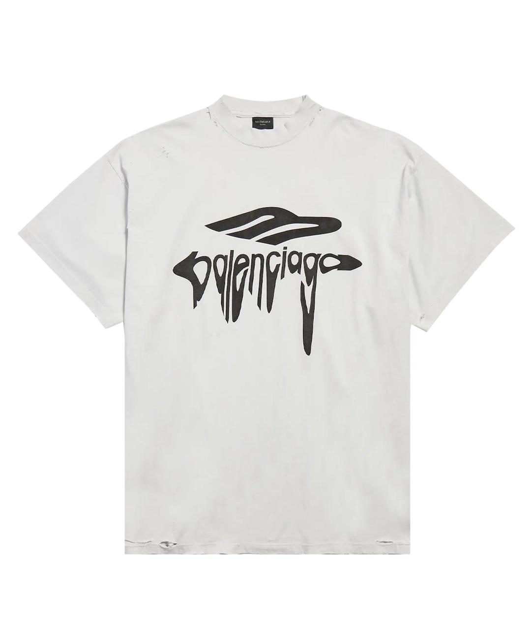 BALENCIAGA Белая хлопковая футболка, фото 1