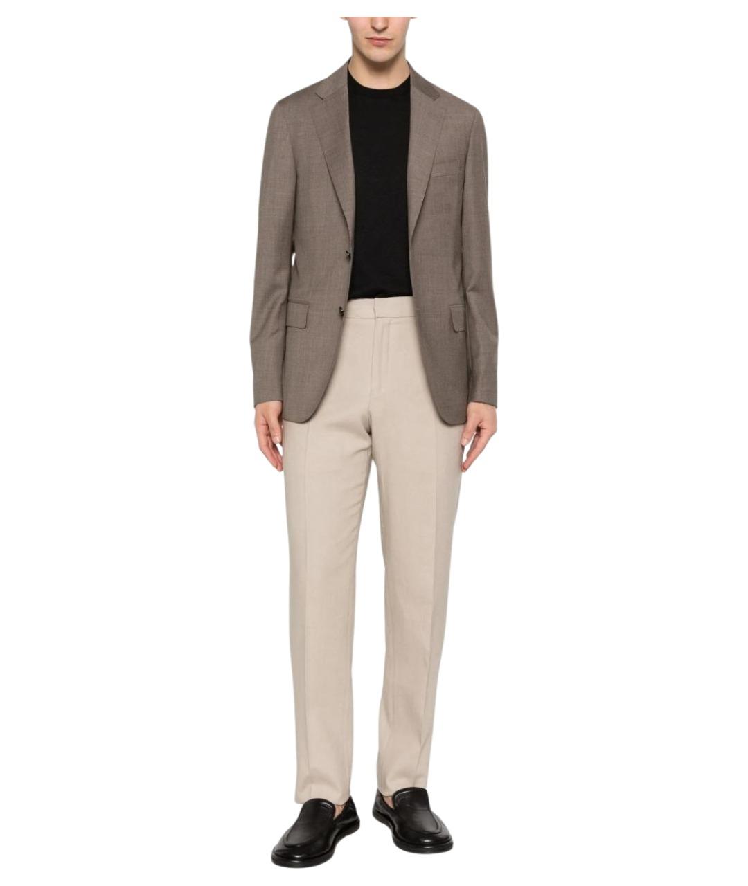ZEGNA Бежевый классический костюм, фото 2
