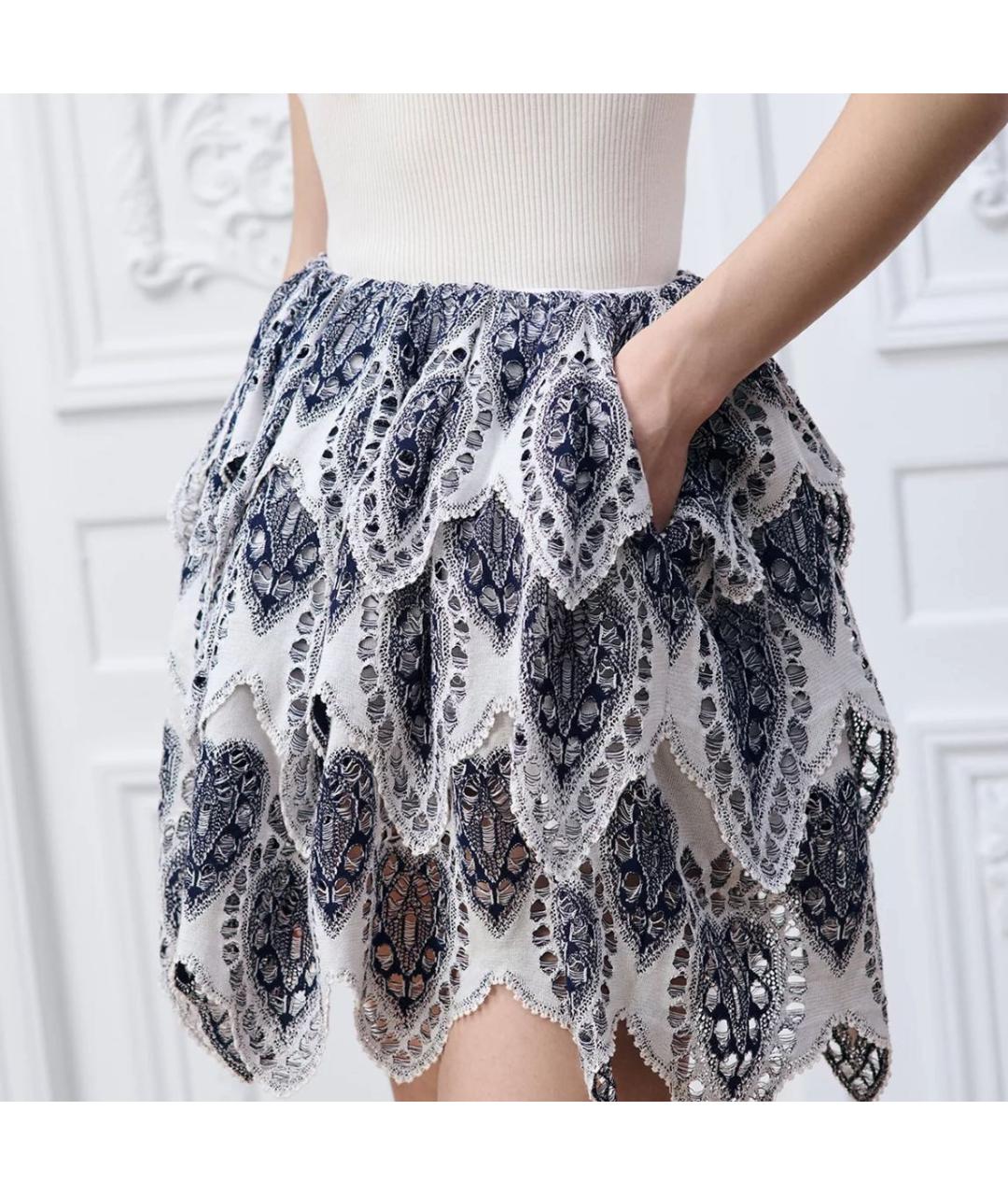 CHRISTIAN DIOR Синяя юбка мини, фото 3