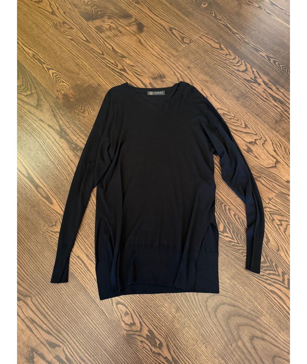 VERSACE Черный вискозный джемпер / свитер, фото 8