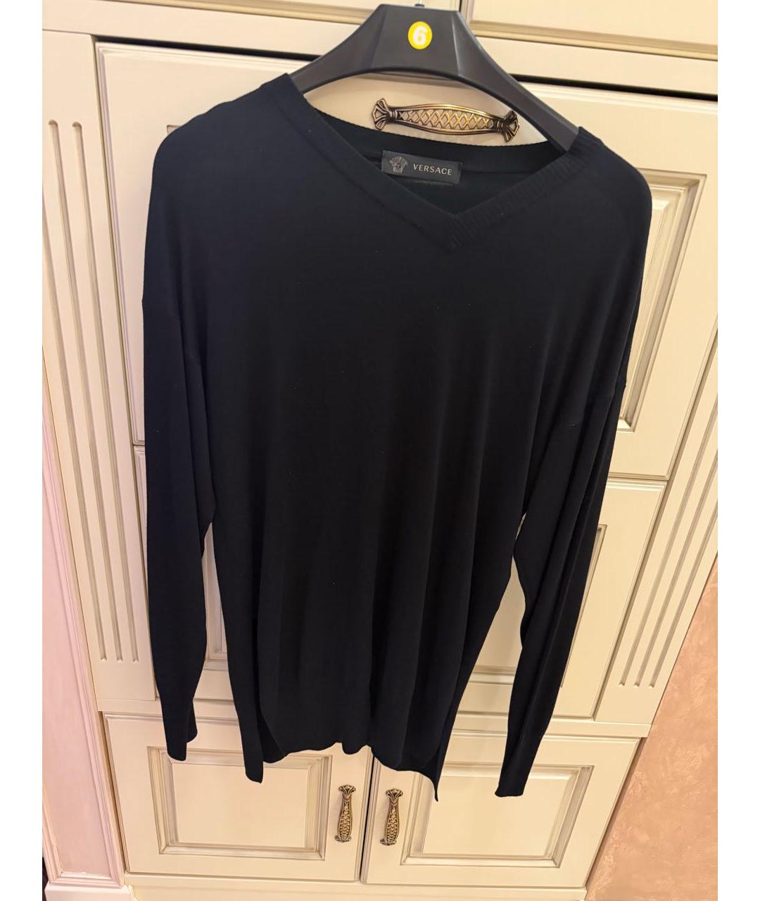 VERSACE Черный вискозный джемпер / свитер, фото 2