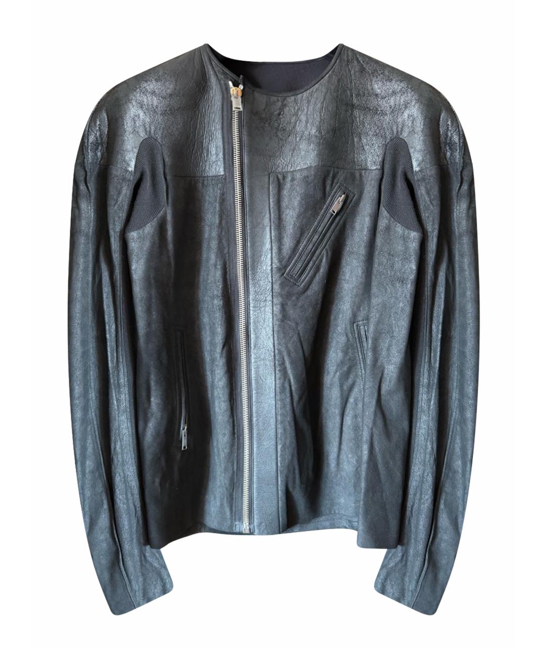 RICK OWENS Черная кожаная куртка, фото 1