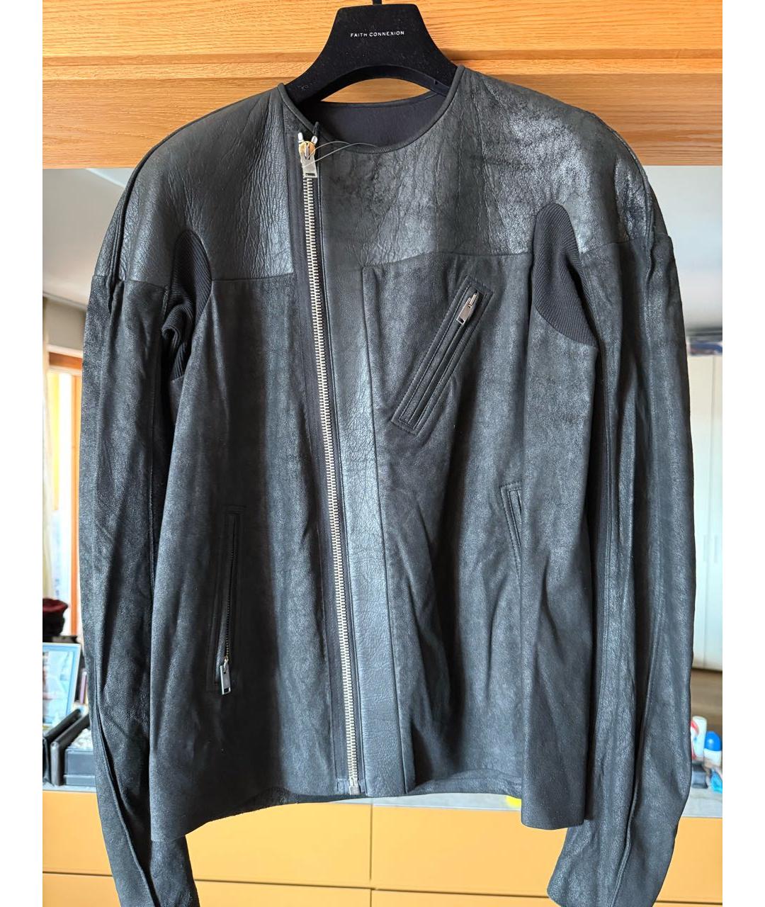 RICK OWENS Черная кожаная куртка, фото 6