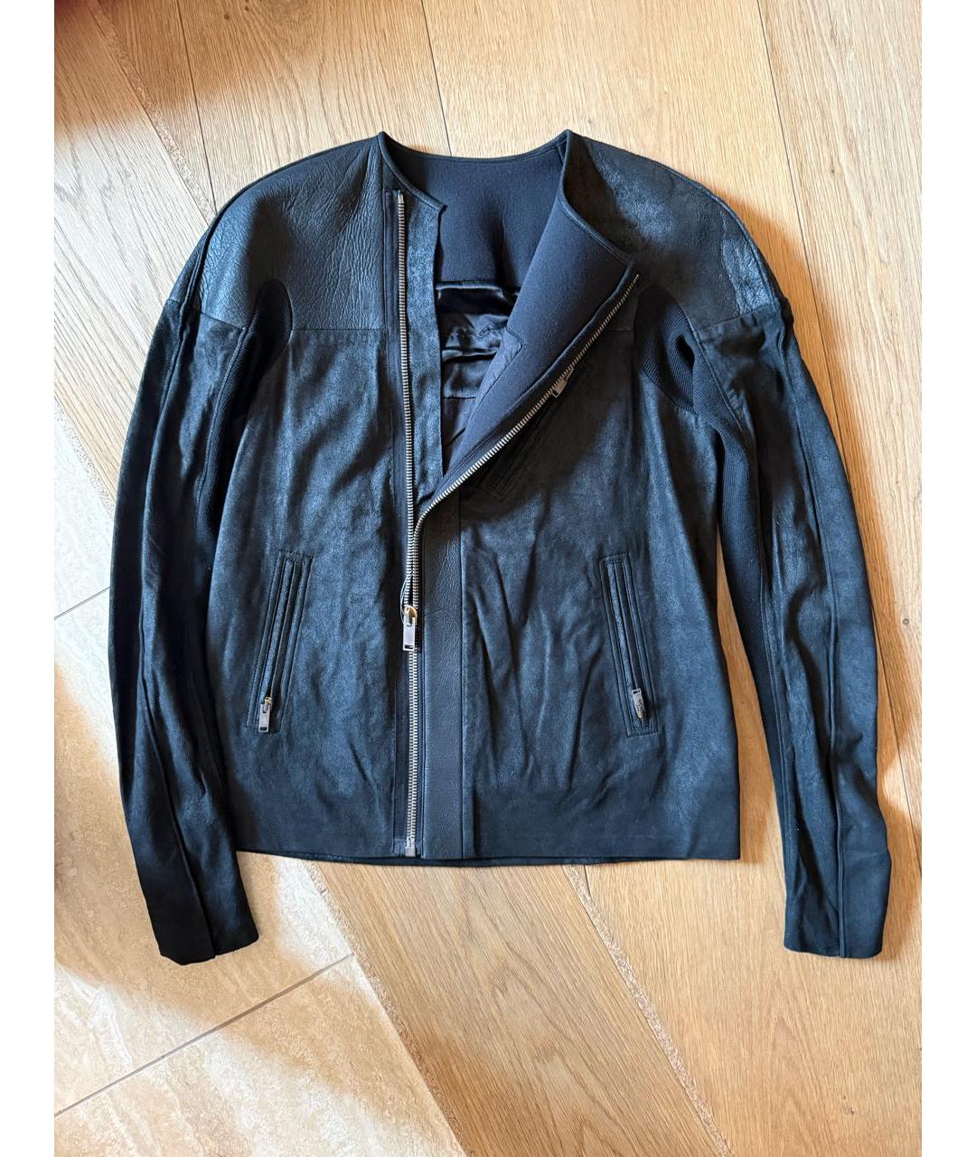 RICK OWENS Черная кожаная куртка, фото 5