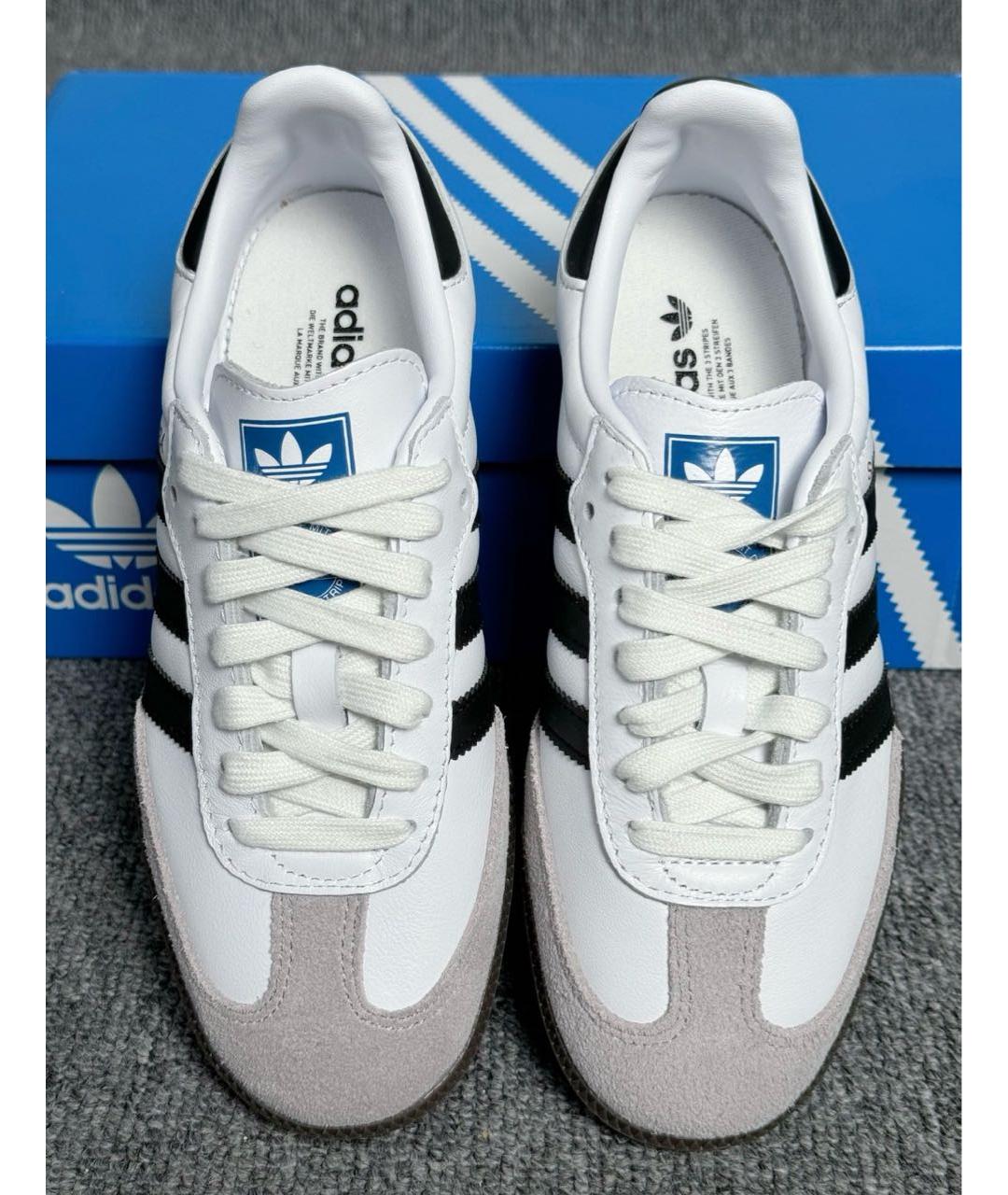 ADIDAS Белые кожаные кроссовки, фото 4