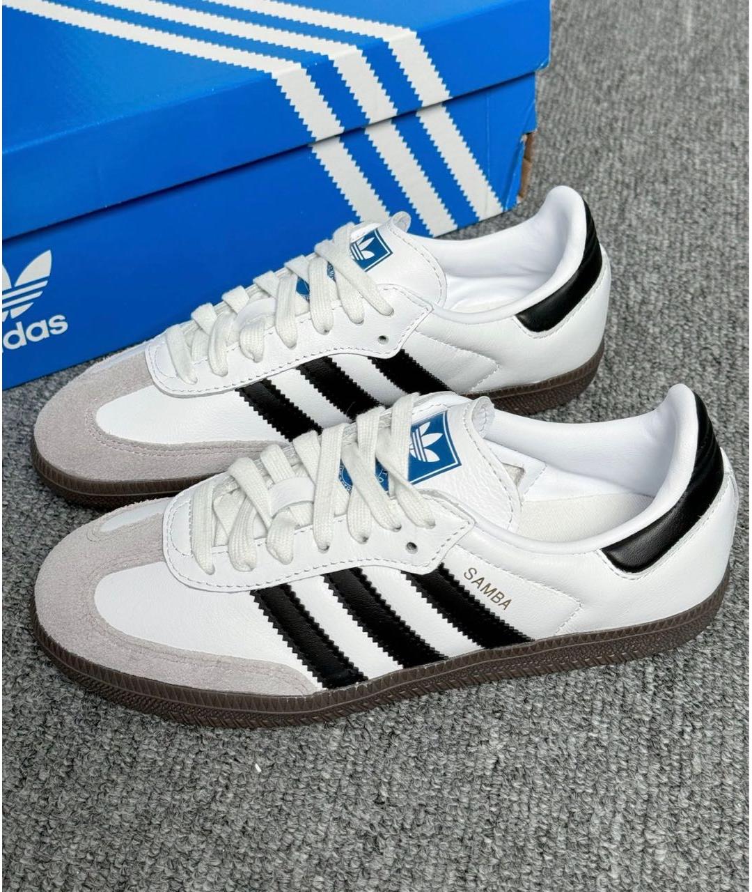 ADIDAS Белые кожаные кроссовки, фото 2