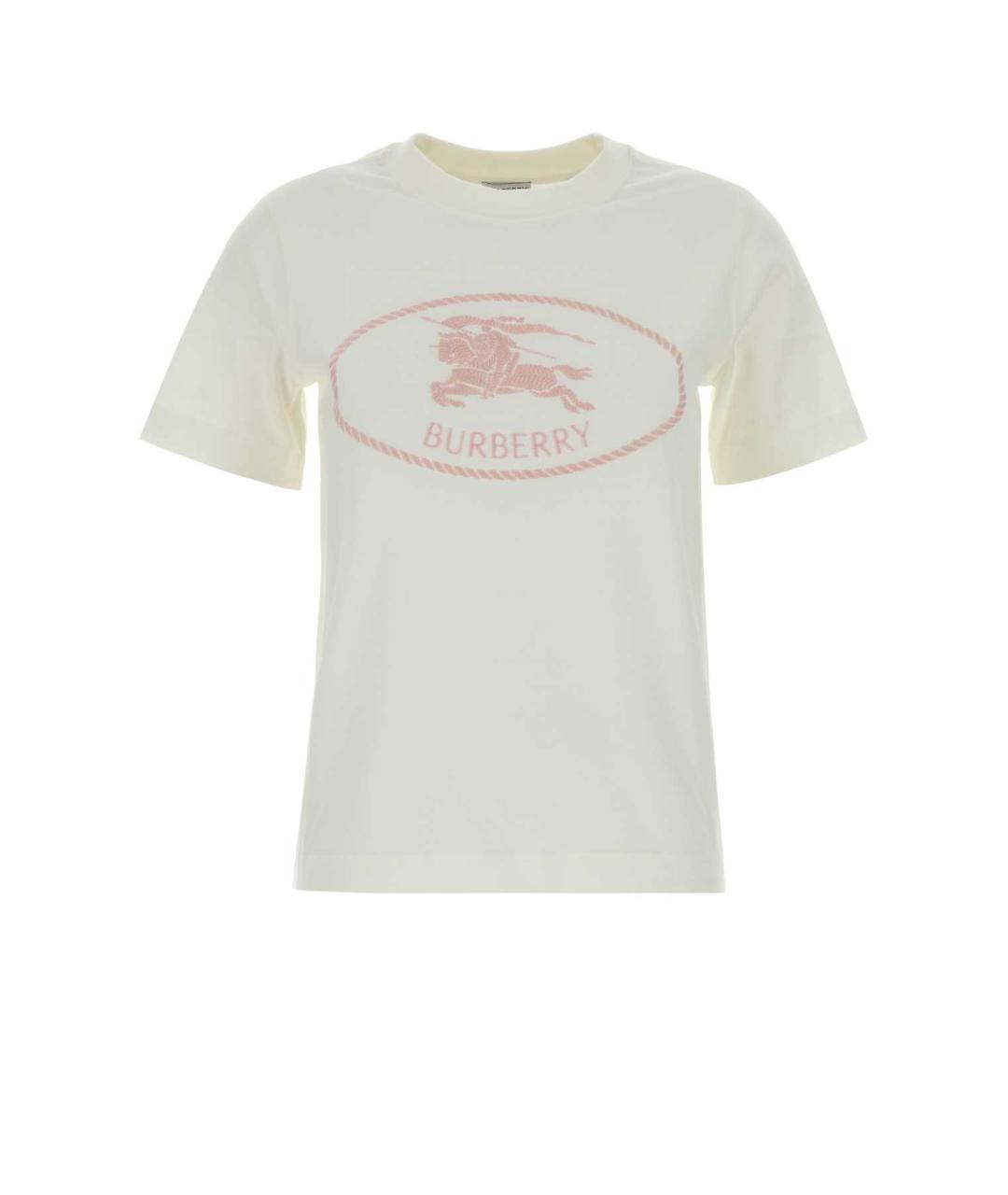 BURBERRY Белая хлопковая футболка, фото 1