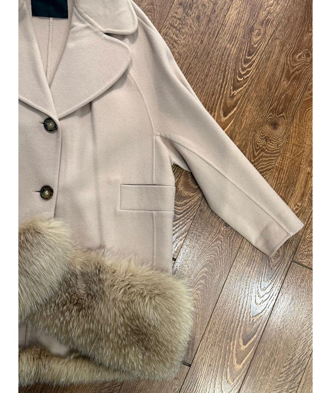 ERMANNO SCERVINO Бежевое шерстяное пальто, фото 4