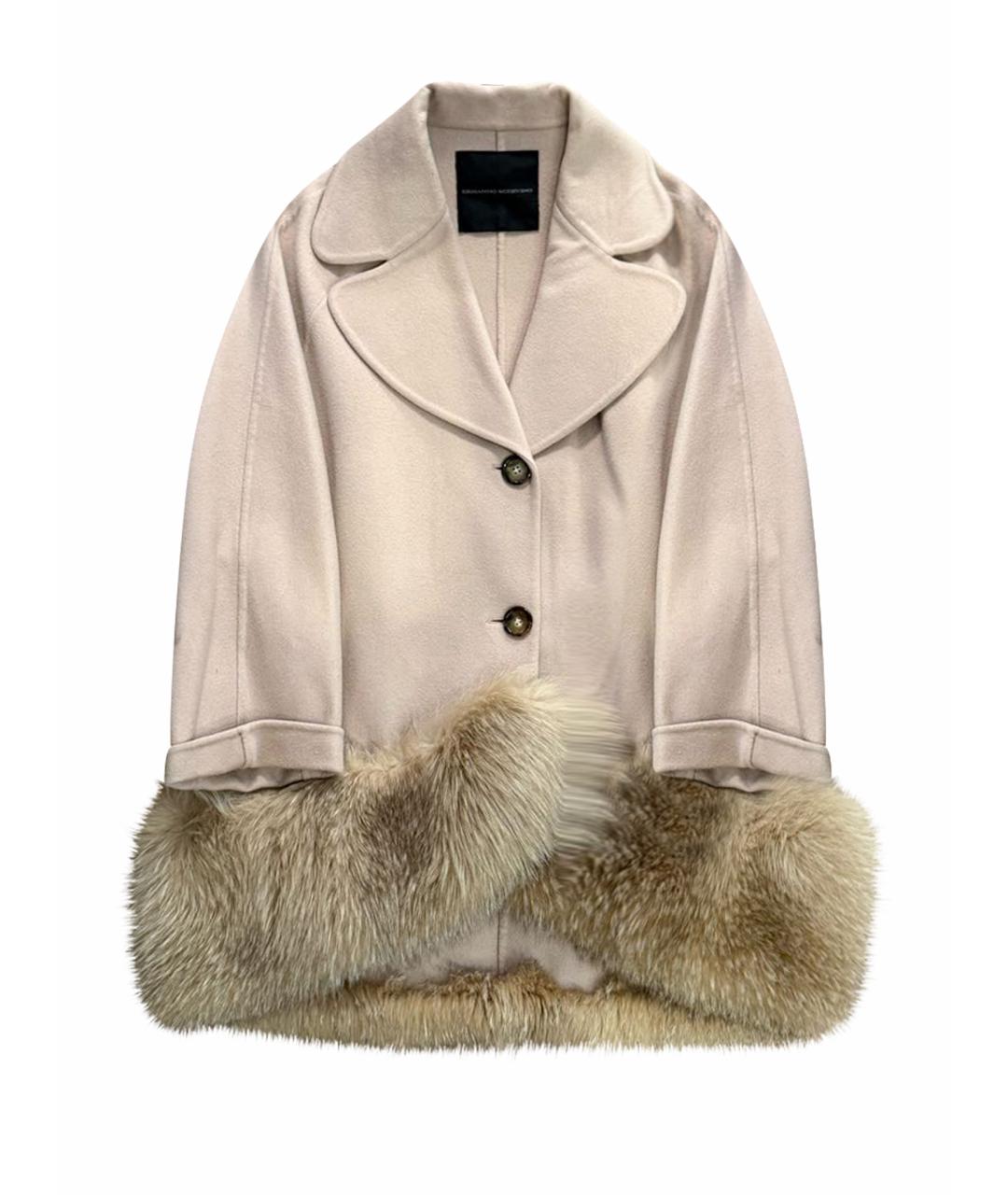 ERMANNO SCERVINO Бежевое шерстяное пальто, фото 1