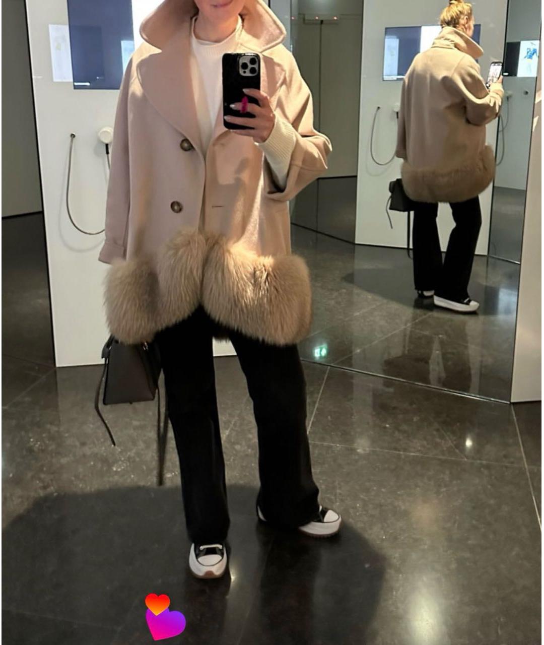 ERMANNO SCERVINO Бежевое шерстяное пальто, фото 7