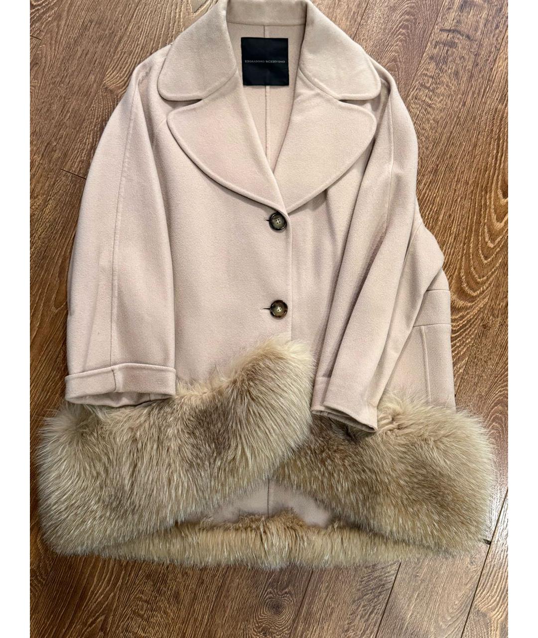 ERMANNO SCERVINO Бежевое шерстяное пальто, фото 2