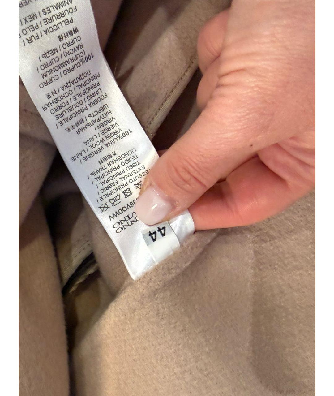 ERMANNO SCERVINO Бежевое шерстяное пальто, фото 6