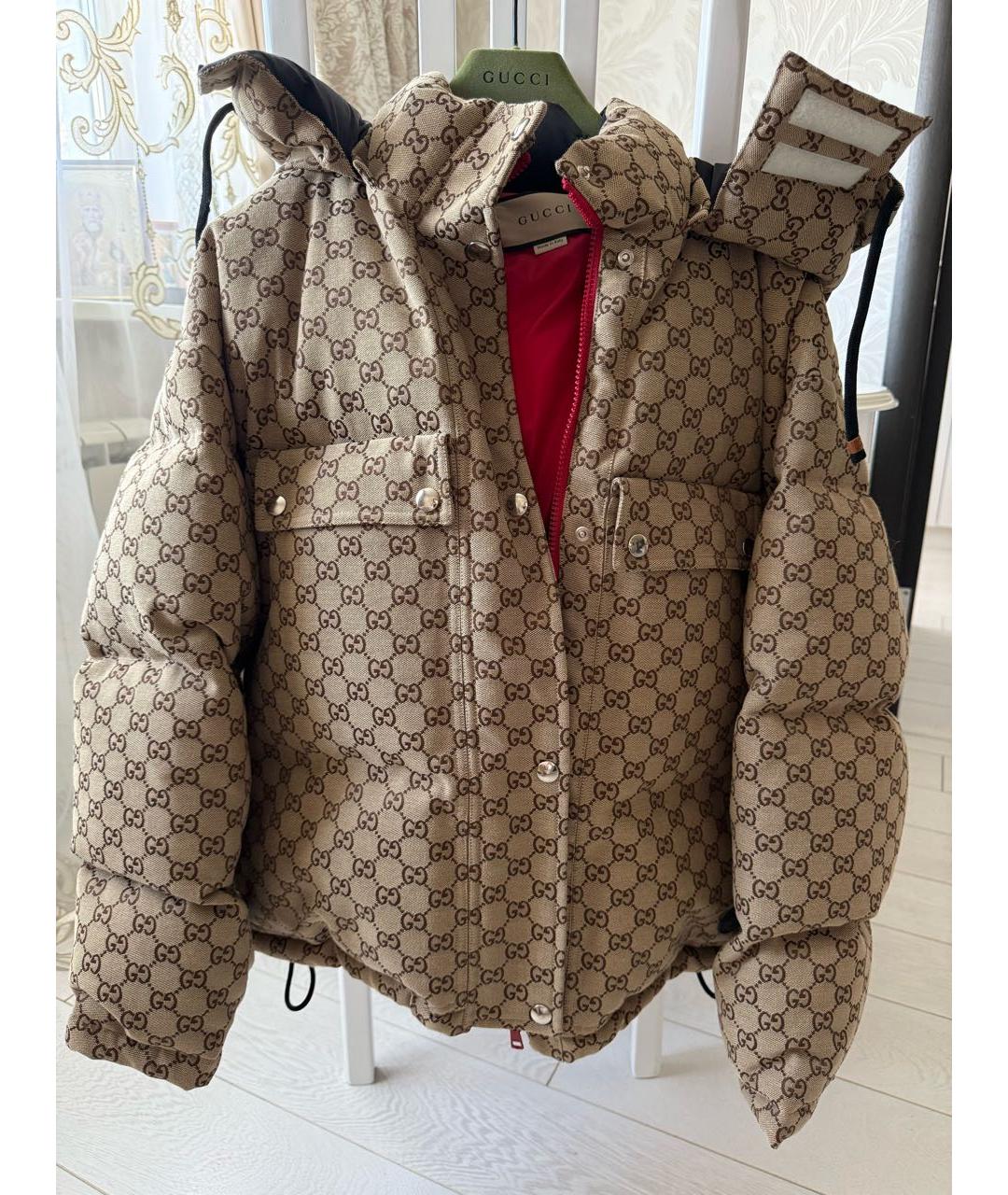 GUCCI Бежевый хлопковый пуховик, фото 2