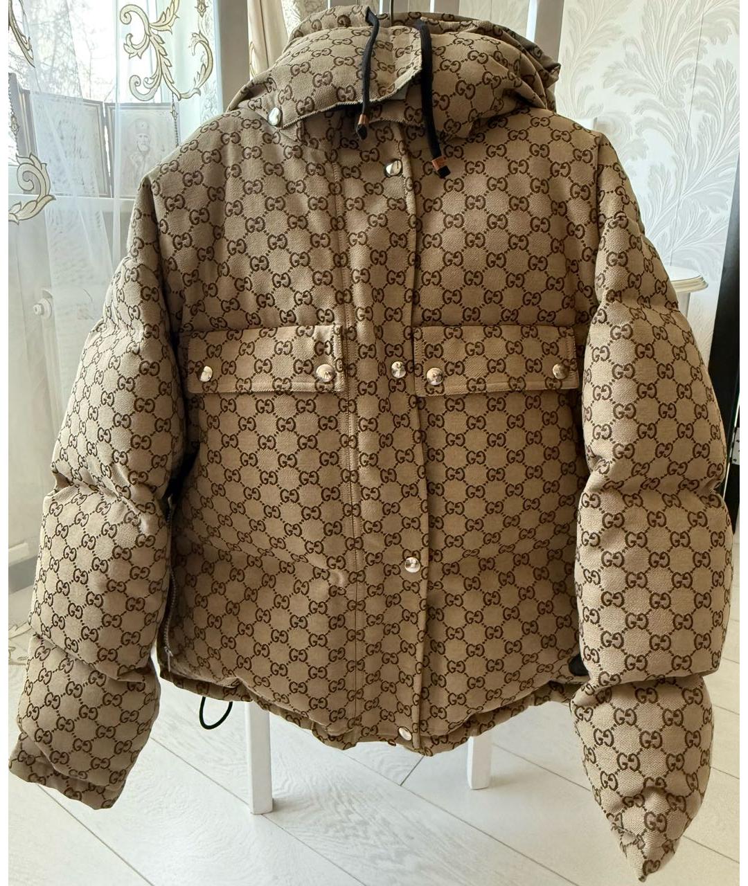 GUCCI Бежевый хлопковый пуховик, фото 8