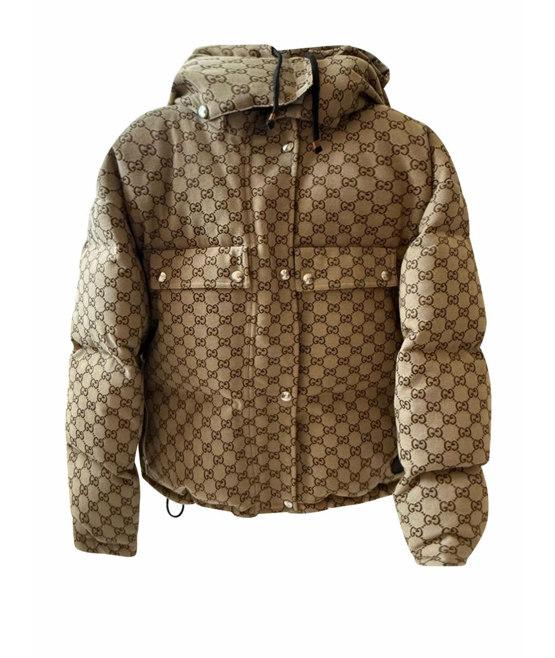 GUCCI Бежевый хлопковый пуховик, фото 1