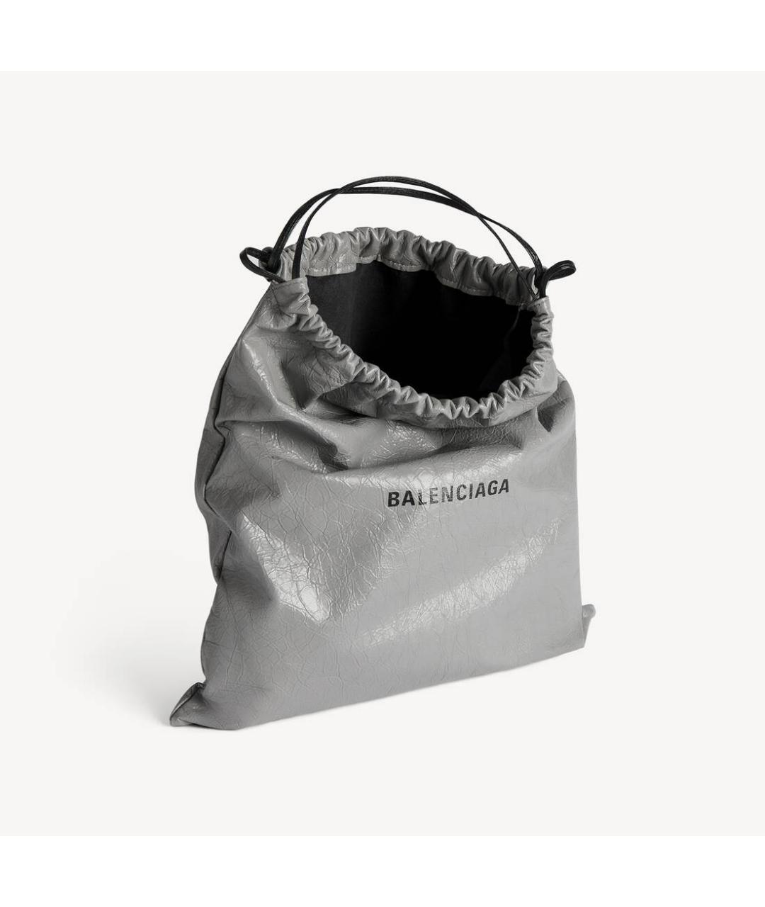 BALENCIAGA Серая кожаная сумка на плечо, фото 3