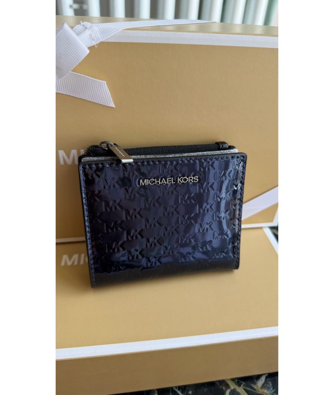 MICHAEL KORS Темно-синий полиуретановый кошелек, фото 2