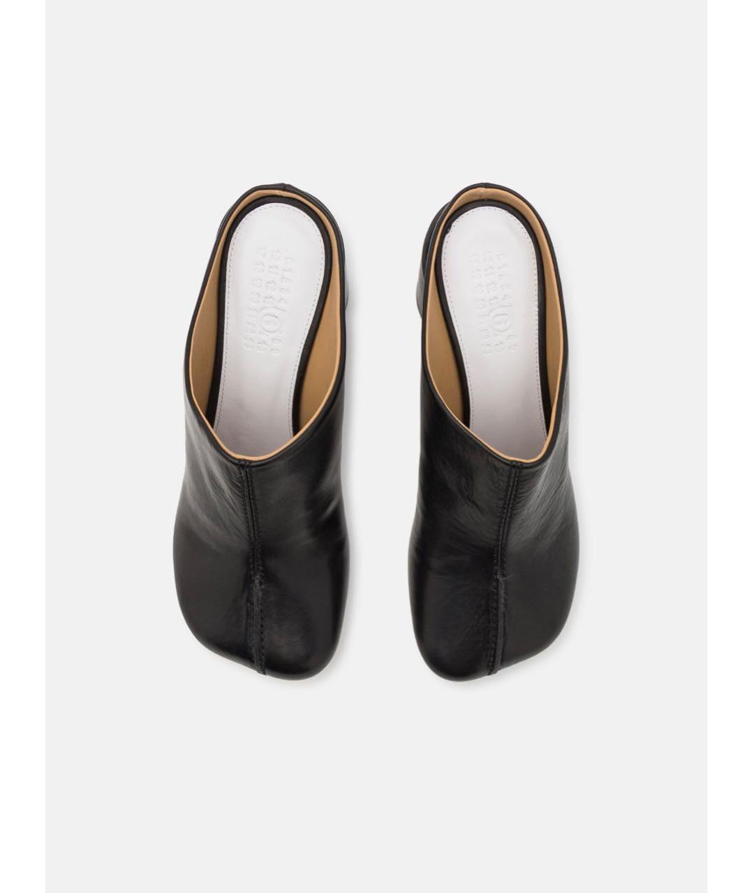 MM6 MAISON MARGIELA Черные кожаные мюли, фото 4