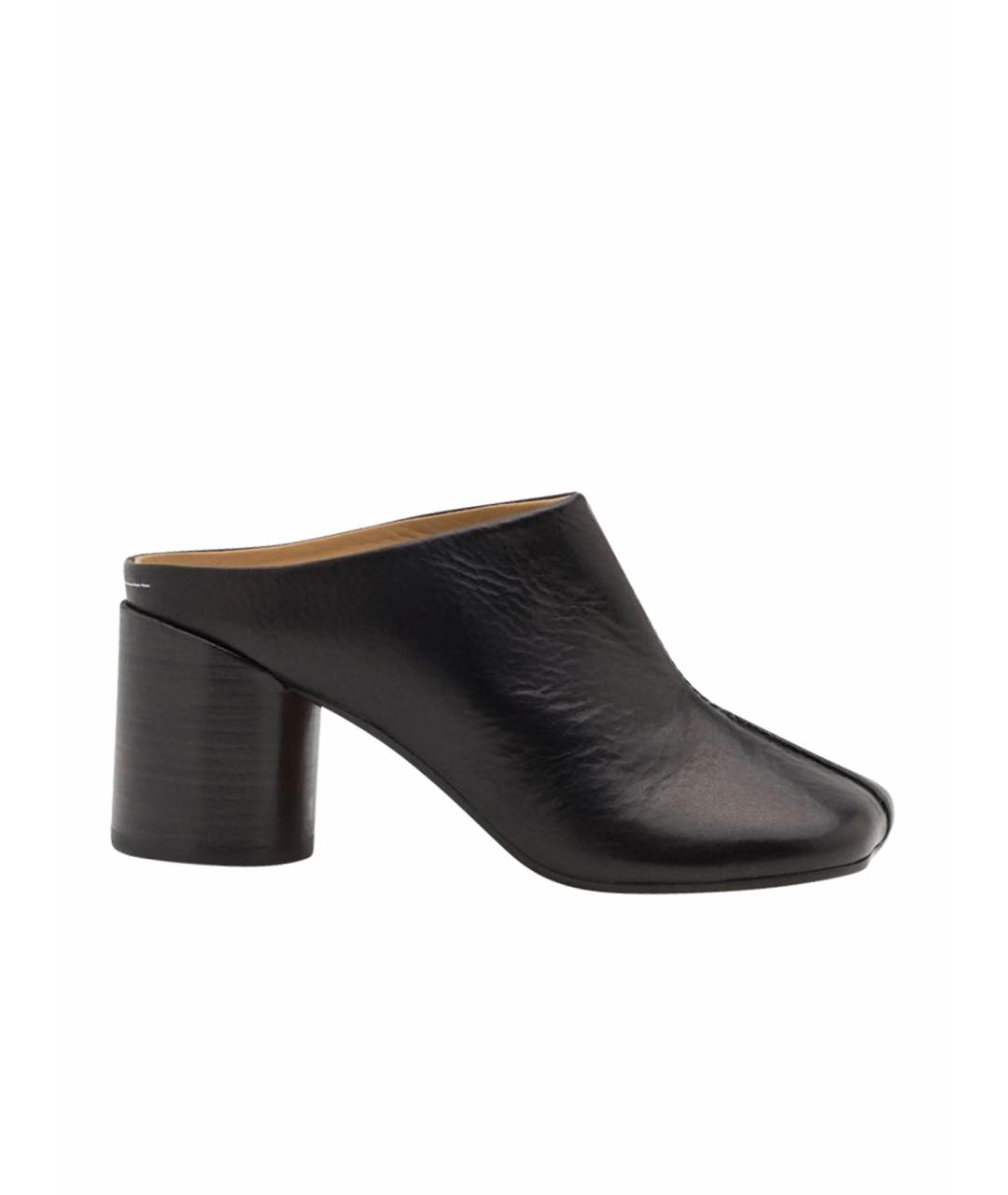 MM6 MAISON MARGIELA Черные кожаные мюли, фото 1