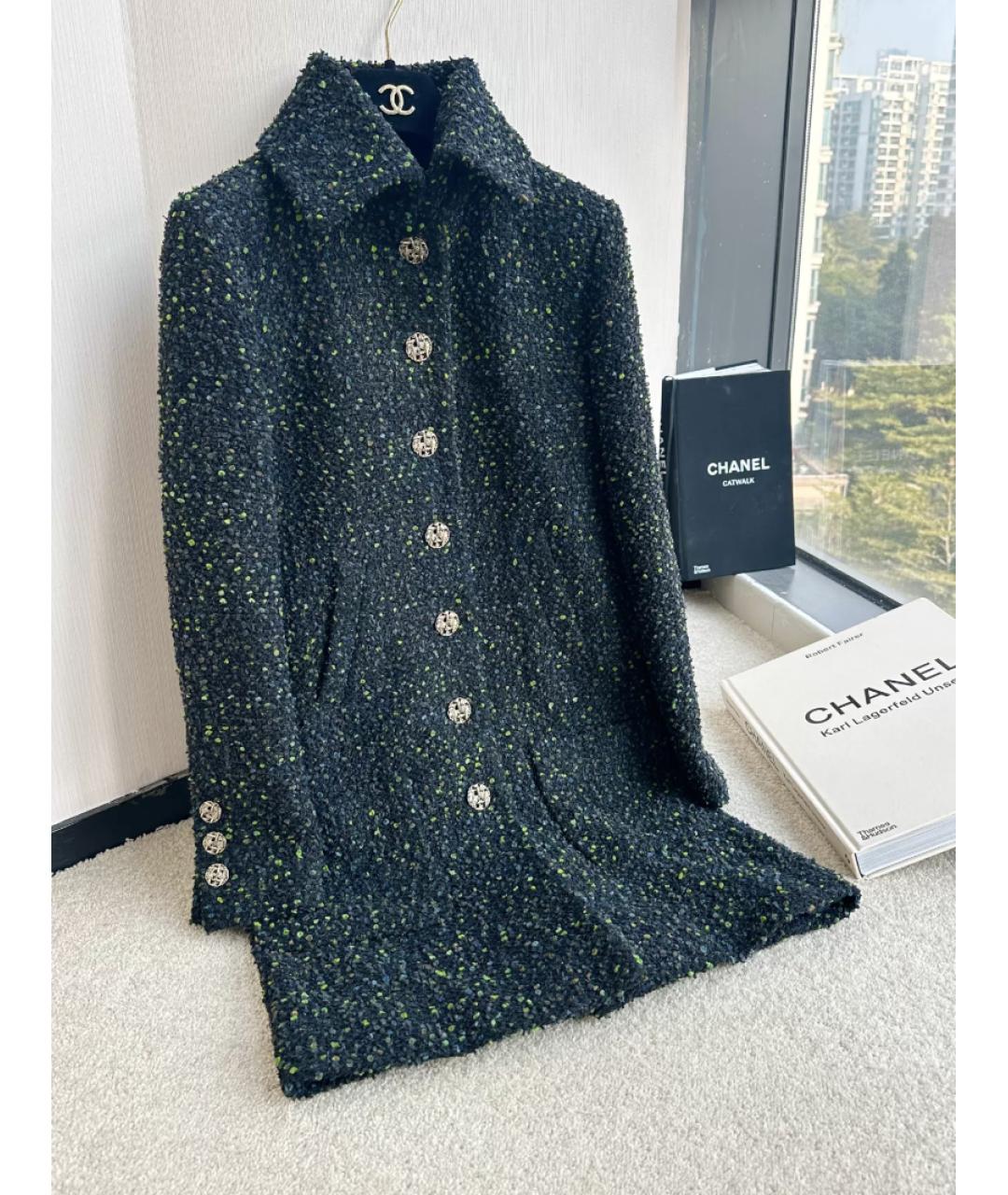 CHANEL Черное полиамидовое пальто, фото 3