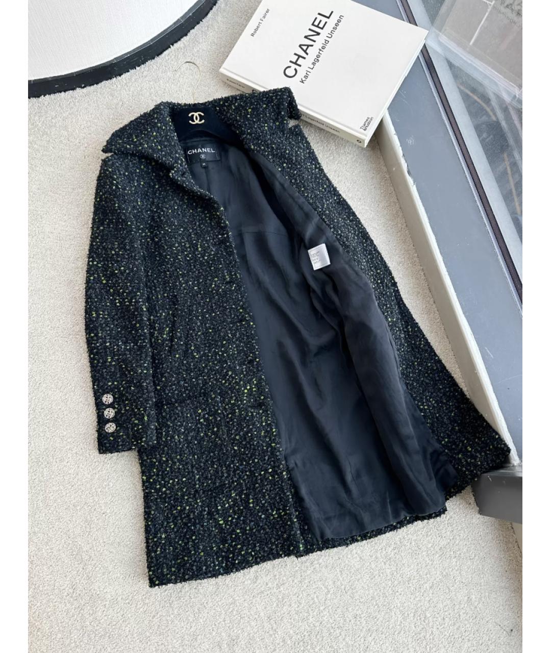 CHANEL Черное полиамидовое пальто, фото 4