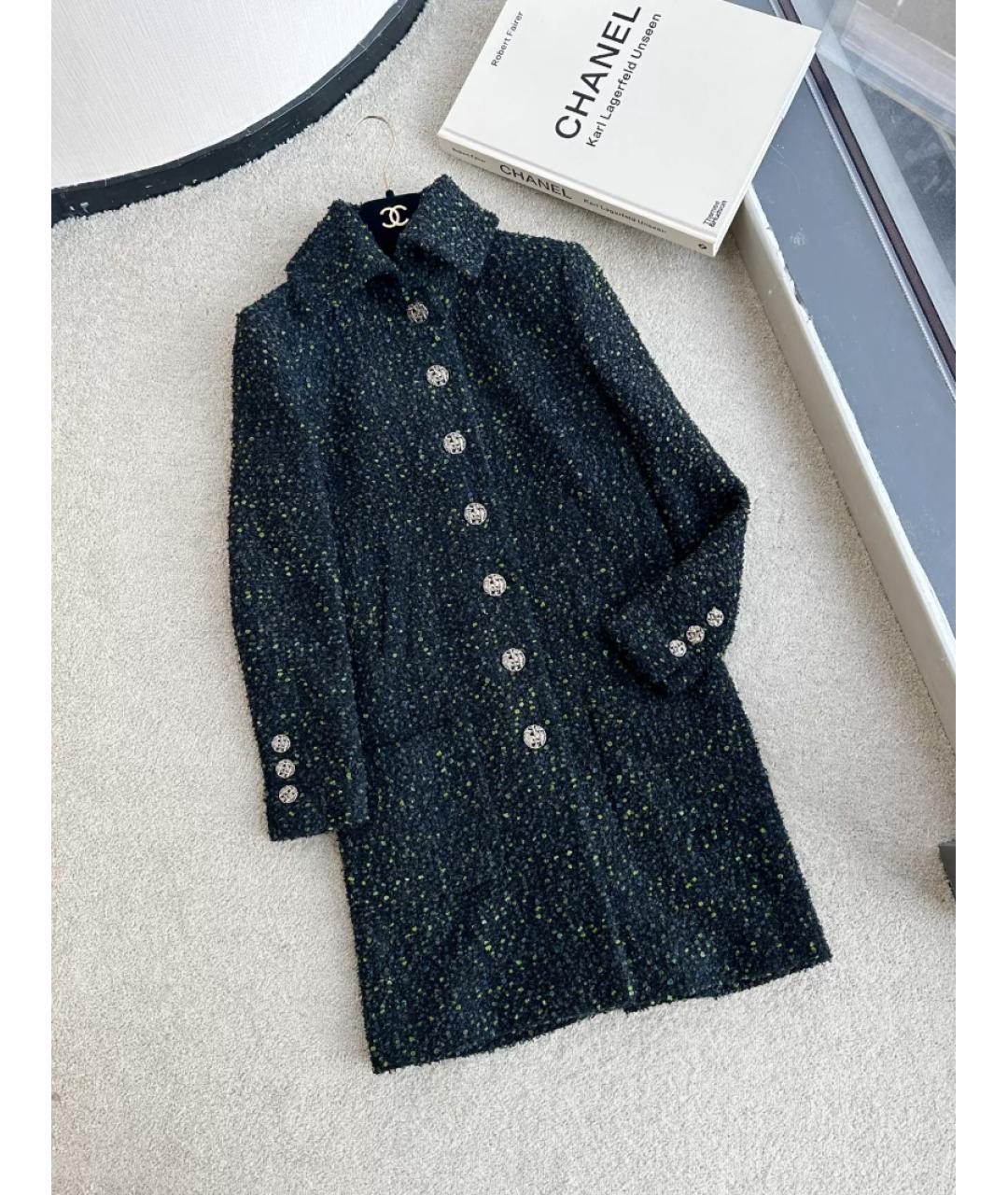 CHANEL Черное полиамидовое пальто, фото 8