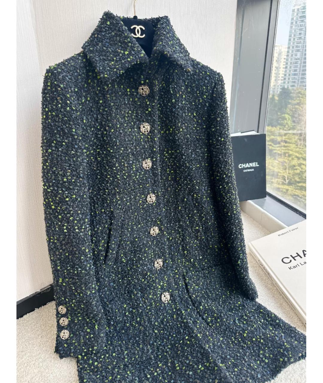 CHANEL Черное полиамидовое пальто, фото 2