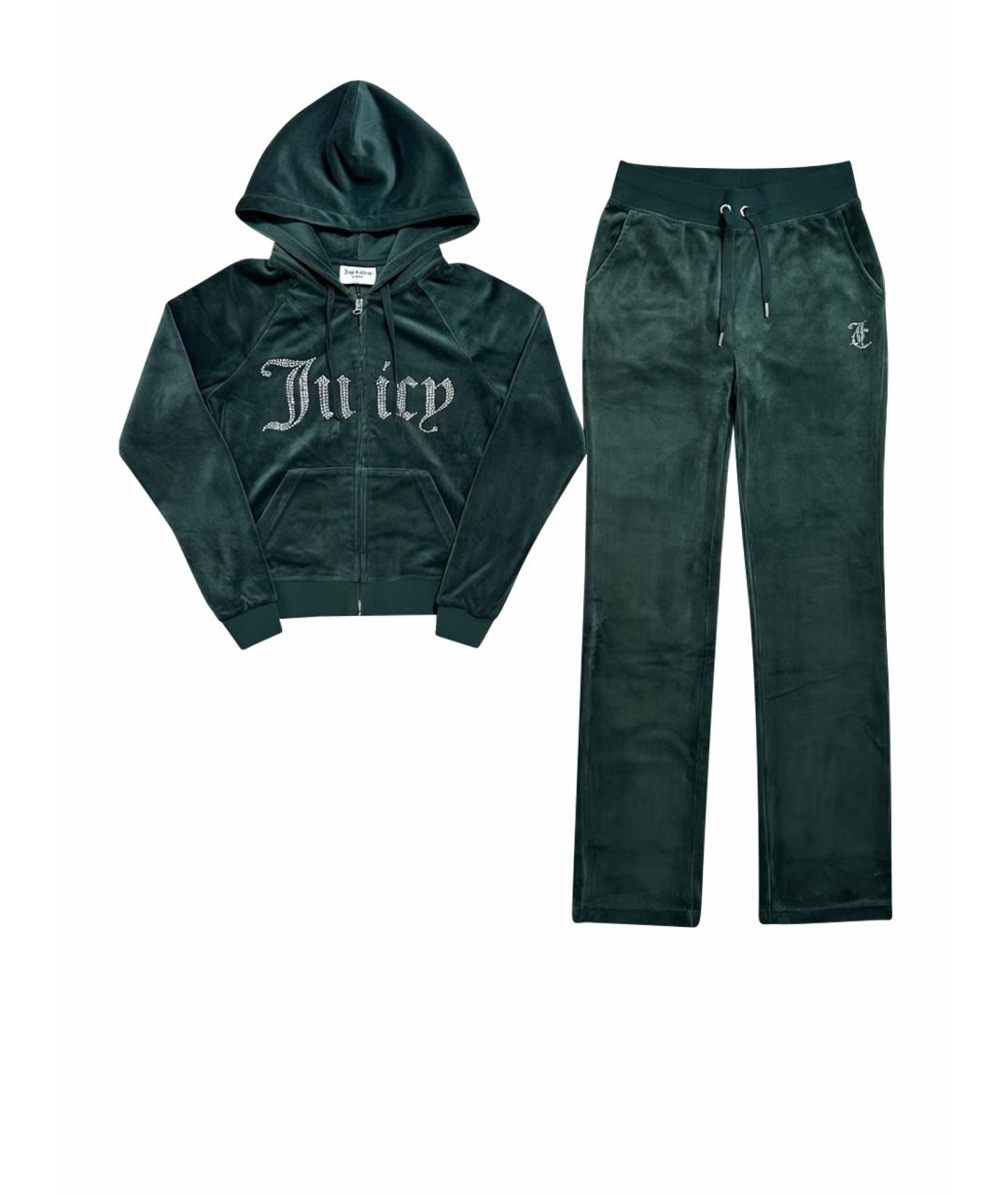 JUICY COUTURE Зеленый велюровый костюм с брюками, фото 1