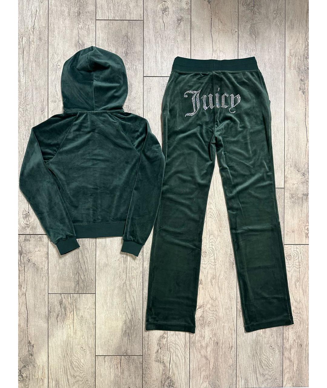 JUICY COUTURE Зеленый велюровый костюм с брюками, фото 2