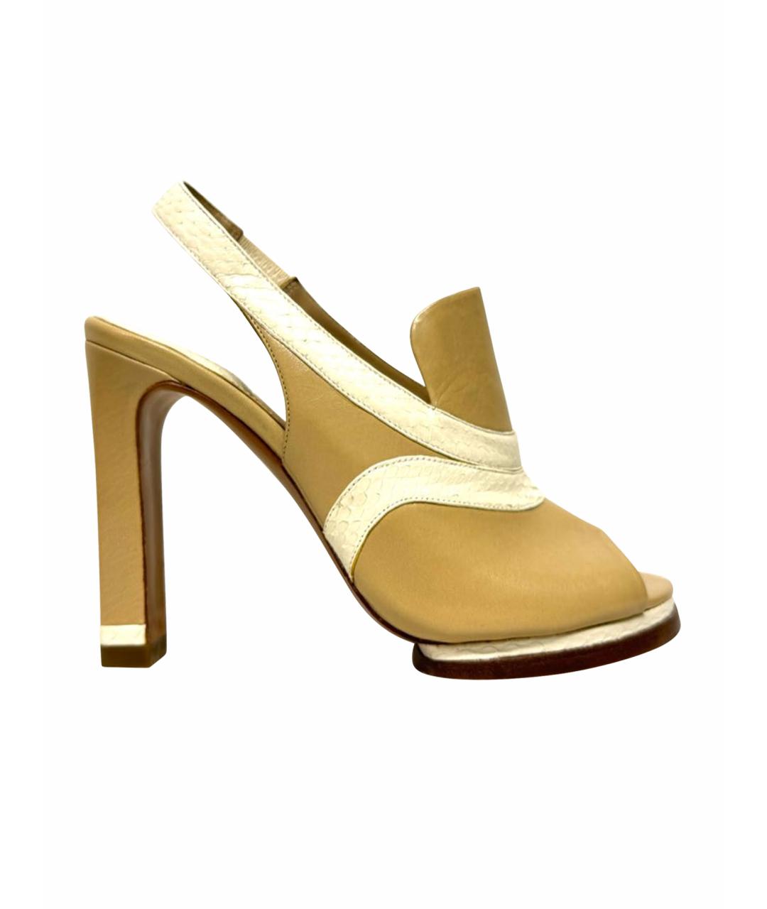 CHLOE Бежевые кожаные босоножки, фото 1