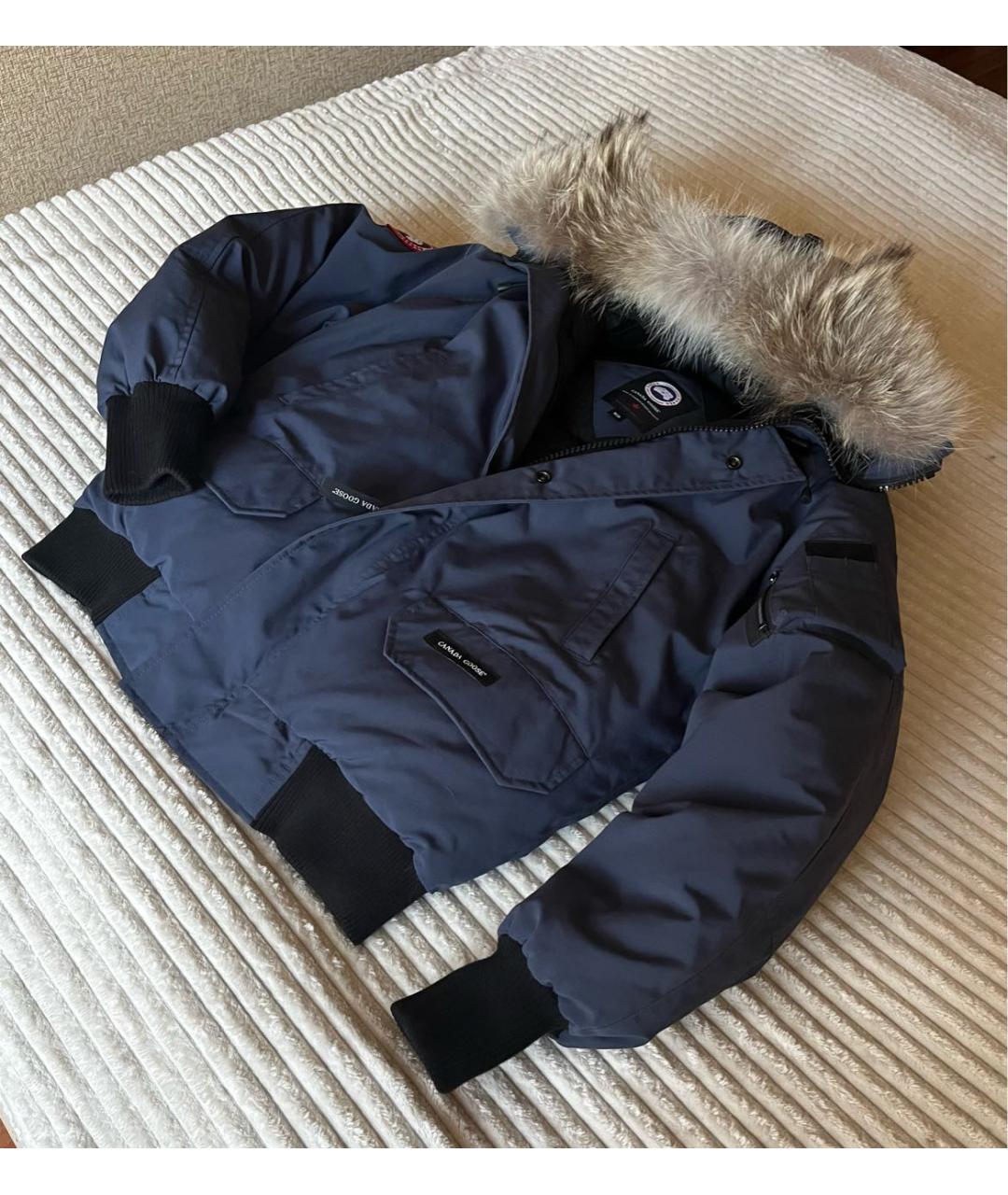 CANADA GOOSE Темно-синий полиэстеровый пуховик, фото 6