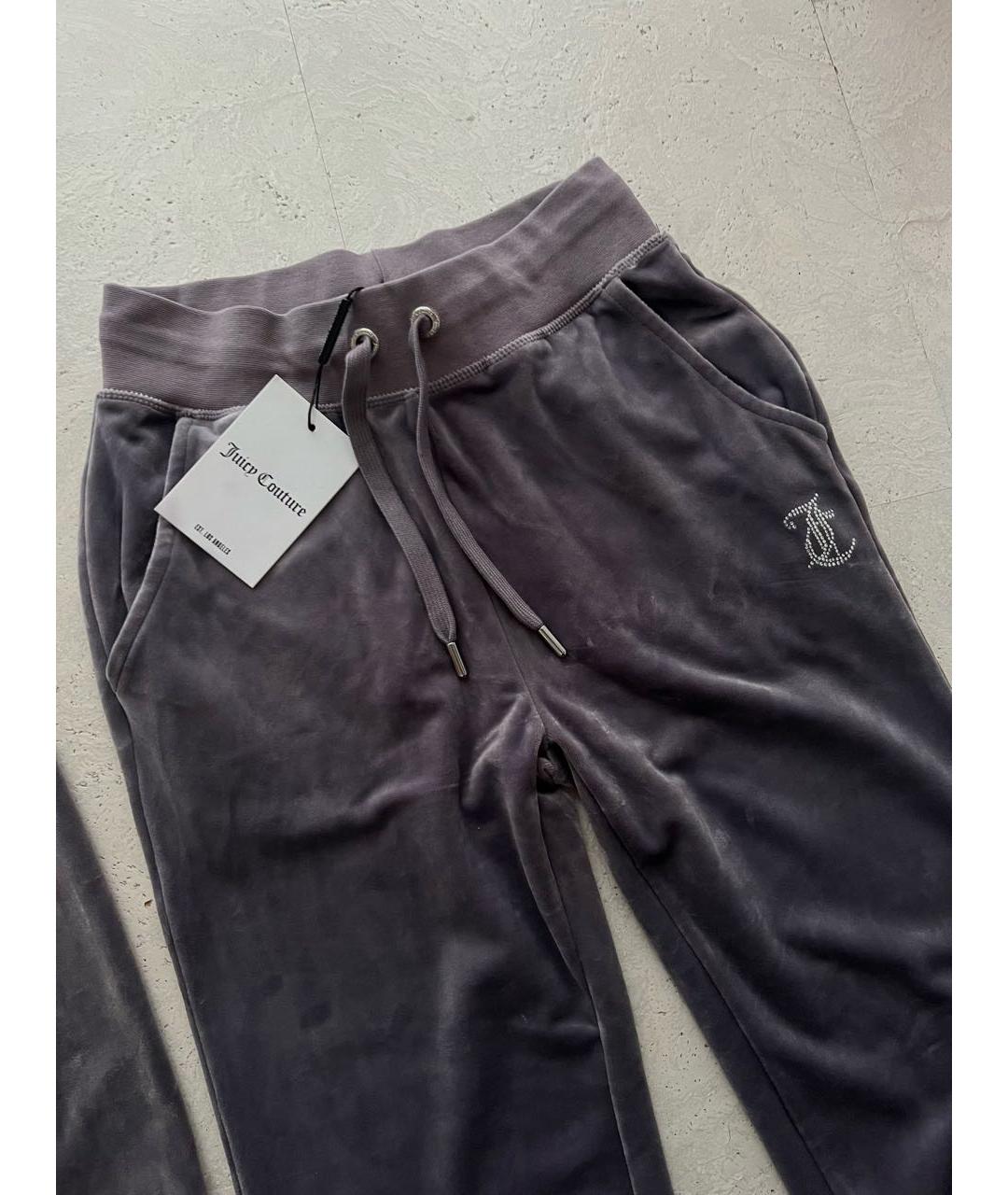 JUICY COUTURE Антрацитовый велюровый спортивные костюмы, фото 7
