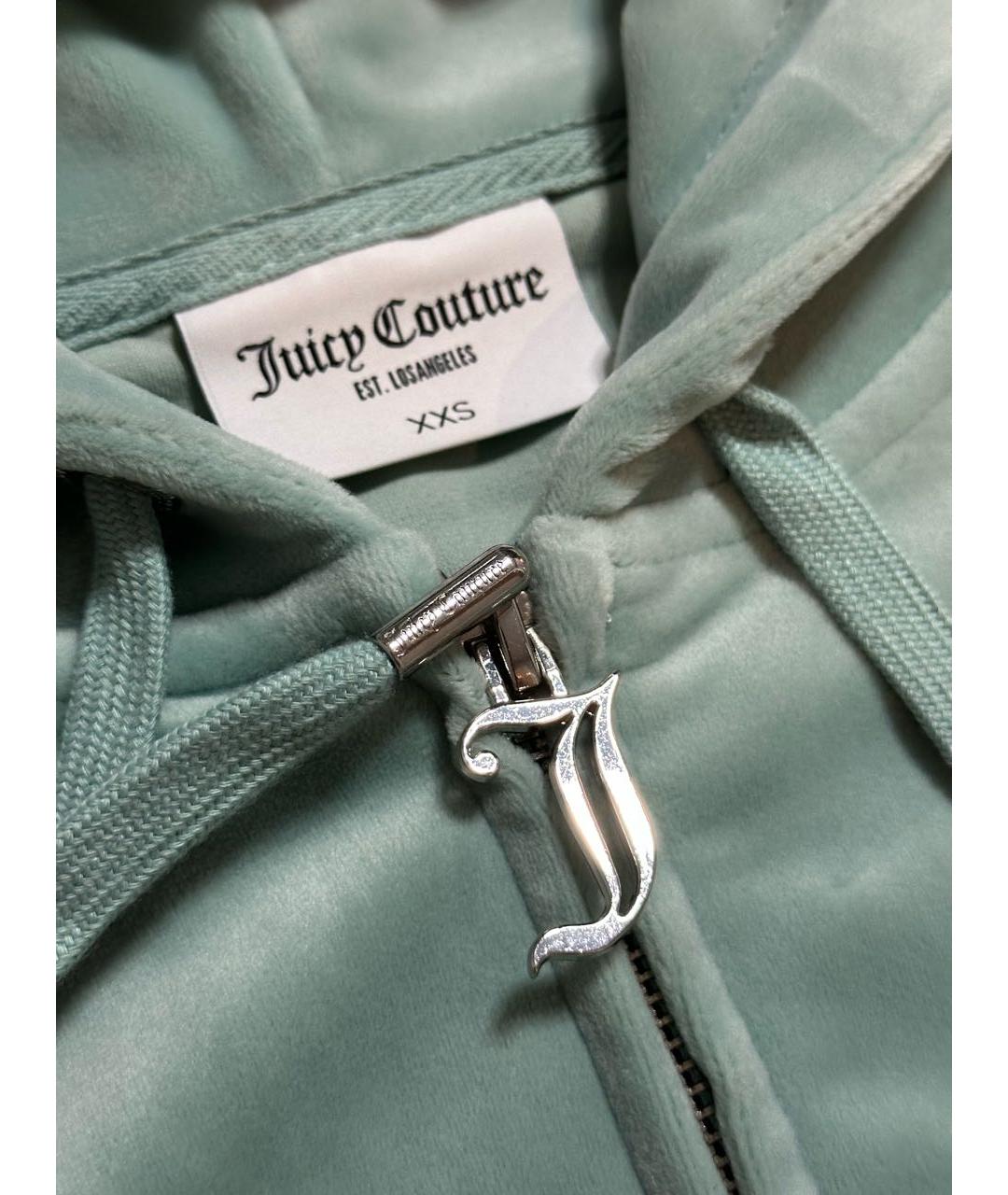 JUICY COUTURE Бирюзовый велюровый костюм с брюками, фото 7