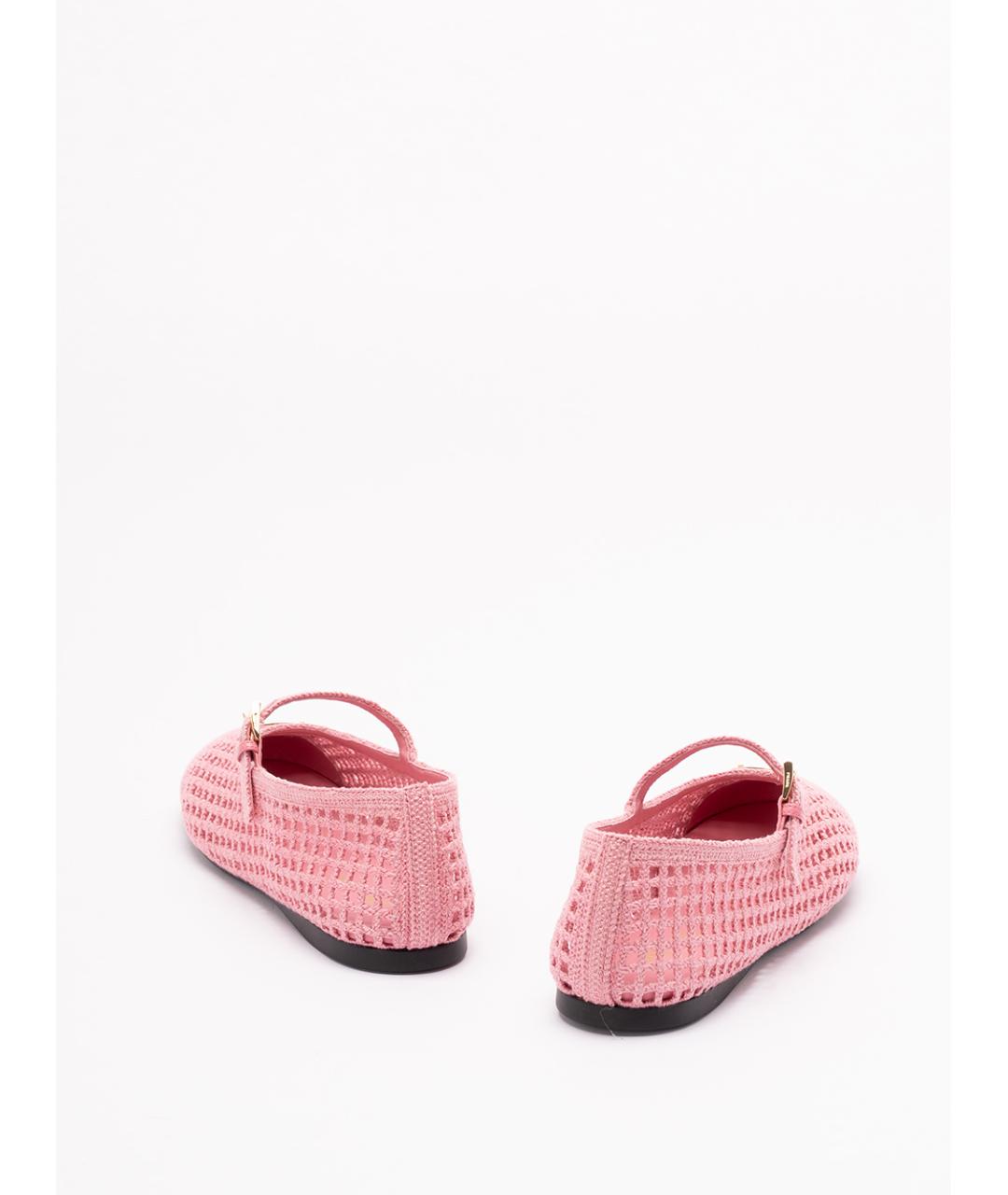 PRADA Розовые текстильные балетки, фото 3