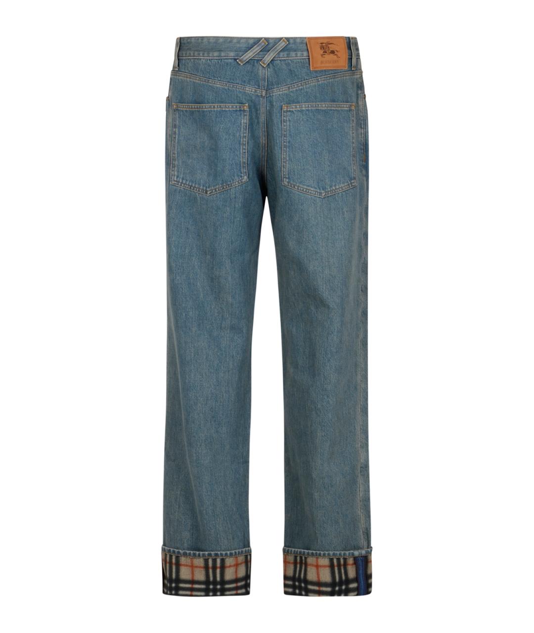 BURBERRY Синие хлопковые прямые джинсы, фото 2