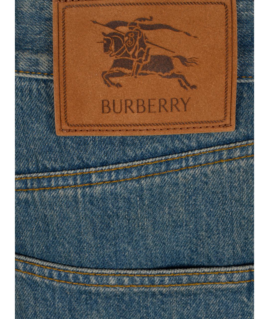 BURBERRY Синие хлопковые прямые джинсы, фото 3