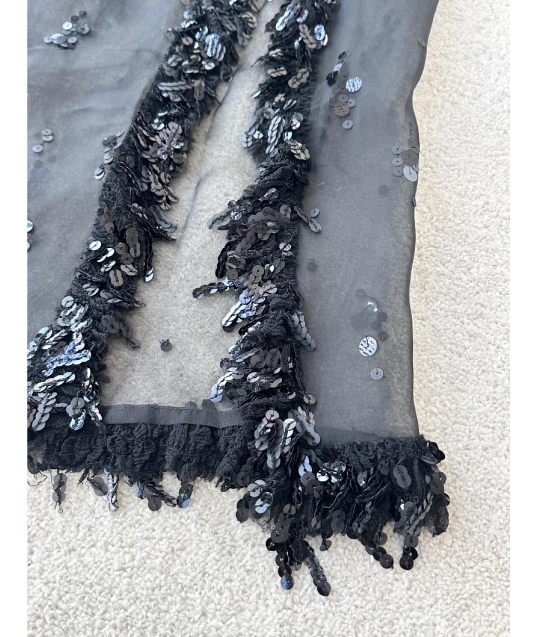 CHANEL Черная шелковая юбка миди, фото 4