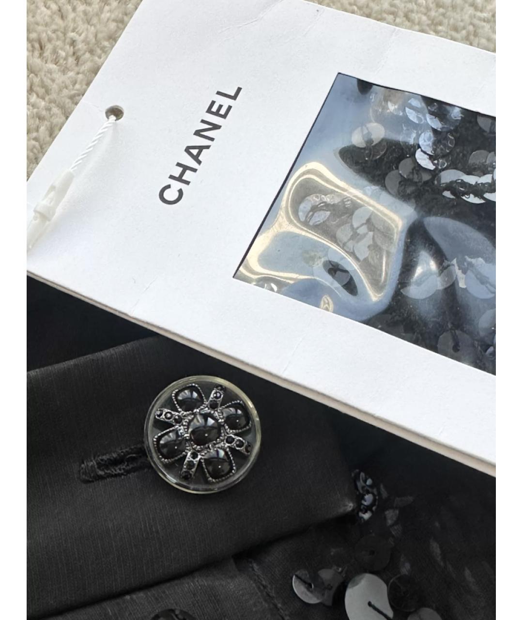 CHANEL Черная шелковая юбка миди, фото 5