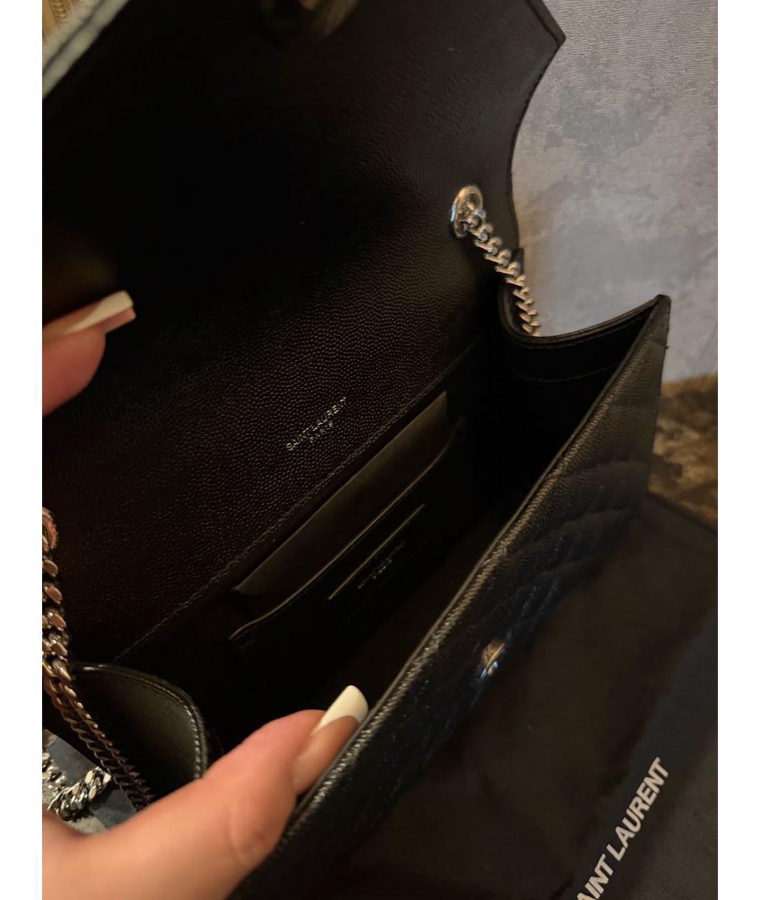SAINT LAURENT Черная кожаная сумка через плечо, фото 4