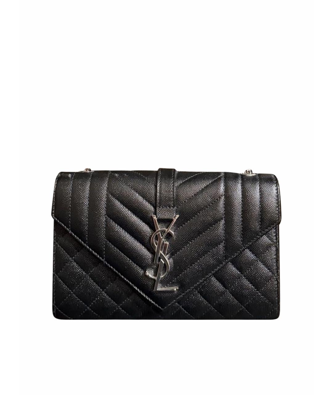SAINT LAURENT Черная кожаная сумка через плечо, фото 1